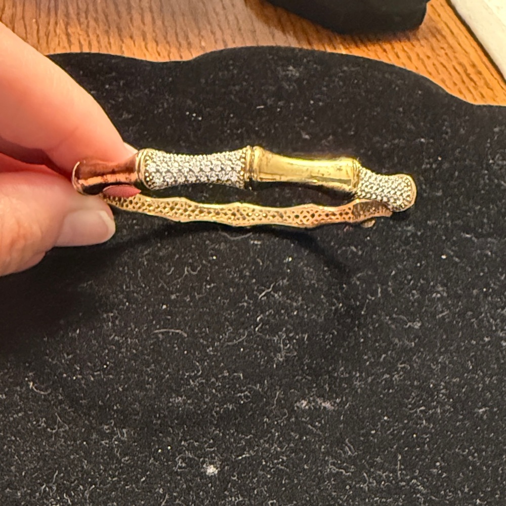 Sonia Bitton Gold Over Sterling Bamboo Design Bracelet